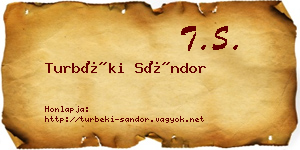 Turbéki Sándor névjegykártya