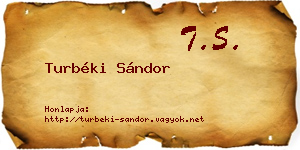 Turbéki Sándor névjegykártya