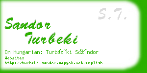 sandor turbeki business card